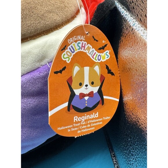 NWT! Squishmallows Reginald Vampire Corgi Treat Pail Ultra soft Official Plush - Picture 3 of 5
